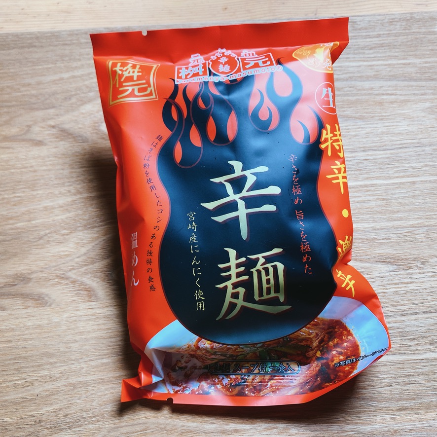 桝元インスタント袋麺 赤辛のパッケージ